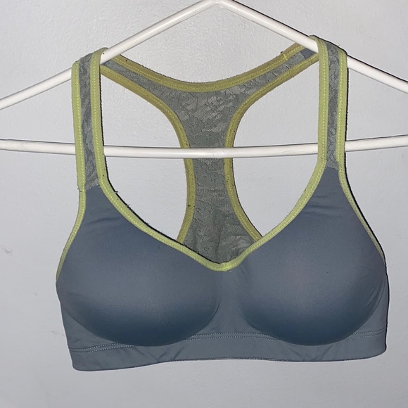 PINK Victoria's Secret Other - VICTORIA SECRET PINK YOGA PUSH UP LACE SPORT BRA~SIZE MEDIUM- GREY + NEON YELLOW